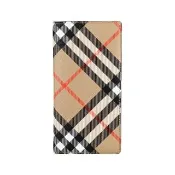 【BURBERRY 巴寶莉】BURBERRY 英倫復古格紋16卡折疊長夾(男款/沙棕)