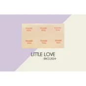 [Little love］黃色愛心thank you封口貼、禮物貼紙、信封貼紙（1張6枚）