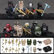 臺灣出貨#三角洲行動典獄長軍事特種兵人仔拼裝boss小人周邊手辦無名深藍#免運