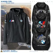 連帽夾克外套2021新款BMW寶馬重機車摩托車印花男女情侶連帽夾克風衣休閑外套