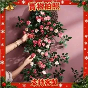 摩登時尚一派 仿真薔薇花壁掛假花垂吊蘭裝飾室內客廳墻壁遮丑藤蔓高檔掛墻綠植