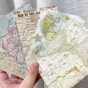 𝓁現貨×歐美手繪世界地圖素材紙×10張