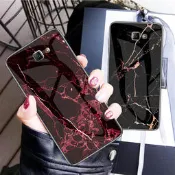 三星Galaxy J7 Prime J7Pro 大理石玻璃手機殼 保護殼 J730防摔 玻璃背殼 全包 矽膠軟邊 保護套