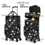 【核心賣點】大容量購物拉桿車 便攜式買菜小拉車 防水戶外收納折疊小拖車 小推車 手推車 折疊推車 拉桿推車 推車收納 收