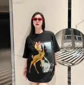 H精品服飾💎GIVENCHY 紀梵希 動物系列 小鹿斑比 熱門款 黑色 短袖