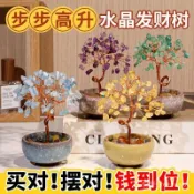 [鬱野♥9款可選]天然水晶髮財樹擺件 五福禮品可愛辦公桌車載招財擺件 家用旺宅金錢樹擺件 招財 開運 旺事業