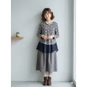 *♡*正韓/黑藍色/針織花朵.假兩件上衣/適M/近新/二手衣《Anna的百寶箱》