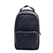 DIOR 迷你RIDER系列經典OBLIQUE緹花帆布單肩帶後背包(黑色)