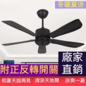[台灣熱銷]42寸吊扇 工業扇 工業吊扇 變頻電機吊扇 無燈 美式黑色風扇 家用帶風扇吊燈 黑色 北歐 工業風