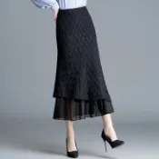 ParrotFashion小香風魚尾裙亮絲半身裙女2024春季新款時尚長裙一步包臀裙