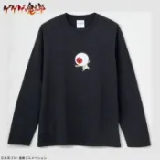 日牌 鬼太郎 眼球老爹 日版日系男女T恤刺繡印花上衣長袖棉圓領寬鬆卡通衣服