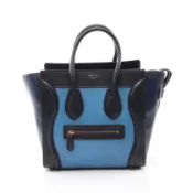 【DOKODEMO】【二手】 CELINE Luggage Micro Shopper 手提包，藍/海軍藍/黑色皮革，女款，二手 B