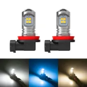 2 個 H11 LED 霧燈燈泡 H8 H9 H16 JP LED 3030 6000k 白色/4300k 暖白 12V