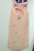 二手　橘色鬱金香花朵紗裙　【服飾專區】☆流星百寶屋☆
