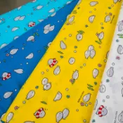 【日本製】超可愛薩卡班甲魚（サカバンバスピス）印花薄棉布【適用於裝飾、手作、抱枕、服裝、包袋等用途】
