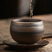 全球選品1館 生活百貨 日式粗陶茶杯 手工復古品茗杯聞香杯羅漢杯鎏金鐵釉陶瓷功夫茶杯