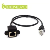 Benevo  60cm RJ45接頭延長線(公對母母頭帶螺絲孔) (BRJ450060MF可鎖)