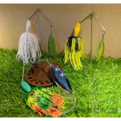 (滿就送)歡樂路亞手工坊 單亮片精緻史賓納貝魚虎spinner bait 複合式旋轉亮片 鬍鬚佬 特大柳葉亮片 雷魚多曼