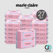 (店+)【ONEDER 旺達】Marie Claire 美麗佳人 純水濕巾(100抽x27包) 濕紙巾 嬰兒濕巾 純淨濕巾掀蓋式 MC-DR100