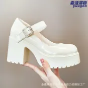 森活選物 【超高防水臺】瑪麗珍鞋 粗跟鞋 厚底鞋 淺口單鞋 小個子增高鞋 JK鞋 復古學院風 防滑耐磨 2025新款 舒適不累腳