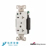 美國 EATON COOPER AH8400W 20A 250V NEMA 6-20 DUPLEX型 白色 醫療級插座