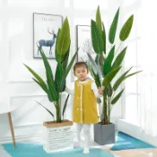 協貿國際日用品生活3館 北歐ins大型綠植仿真植物天堂鳥落地室內客廳裝飾假美人蕉樹盆景