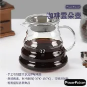 PowerFalcon 咖啡雲朵壺 600ml 耐熱附蓋咖啡壺 可微波 可裝冷飲 花茶 冷泡茶 咖啡用品 公杯