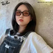 【RayBan】RB4421D 667784#56mm#成毅同款#時髦窄方框太陽眼鏡(黑|深粉紅色)4421#金橘眼鏡