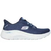 61*SKECHERS  女鞋 休閒鞋 運動鞋 健走鞋 足弓 瞬穿 藍-150333NVMT