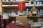 KW1101J小型旋轉警示燈含蜂鳴器  LED VGM可參考 110V~230VAC共同電壓 旋轉指示燈