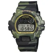 CASIO卡西歐 G-SHOCK 6900 系列 DW-6900CMG-3 街頭迷彩風格時尚腕錶 綠色 50mm