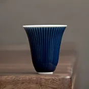 條紋 霽藍 品茗杯 手工 陶瓷 功夫茶杯 主人杯 聞香杯 功夫茶具 喝茶杯 茶藝專用