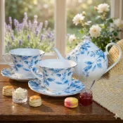 (店+)CAN YAO📍清新香草 新骨瓷一壺兩杯組 午茶組 花茶壺 壺杯組 套組 咖啡杯套組 1壺2杯 