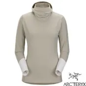 RV城市【ARCTERYX 始祖鳥】女款 彈性透氣登山健行保暖連帽套頭衫 Rho LT 中層衣 面罩式兜帽_29958