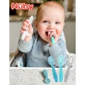 Nuby 學習沾匙3階段組｜學習餐具 兒童餐具 止滑湯匙 小手抓握 副食品餵食
