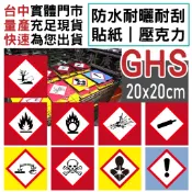 現貨🔥【開立發票】危害風險標示牌 消防檢查壓克力 防水貼紙 GHS消防檢查 危險物標示