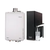 (店+)【林內】REU-A2426WF-TR 屋內型24L強制排氣熱水器 搭配 Rewatt YO-50 瞬熱式廚下型雙溫飲水機