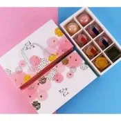 8粒8格80克 紙盒 中秋禮盒 抽屜式 包裝盒 蛋黃酥 月餅禮盒 粉泡泡