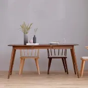 【MR. LIVING 居家先生】Joyce 延伸餐桌 胡桃木色 120/162cm(北歐風/伸縮餐桌/兩用桌/書桌/辦公桌/工作桌)