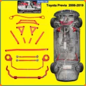 底盤強化拉桿 引擎室防傾桿 適用Toyota Previa普瑞維亞大霸王改裝 2006-2019 加裝平衡桿 轉彎防側傾