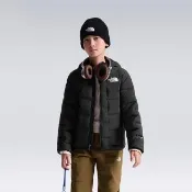 【The North Face】北面兒童黑色DWR防潑水連帽羽絨外套｜8J7RJK3