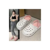 (店+)洞洞鞋女生運動厚底涼拖鞋踩屎感外出包頭鞋子室內室外廚師鞋大尺碼休閒懶人鞋足弓半拖鞋女大童止滑涼鞋防水防滑浴室拖鞋戶外雨鞋