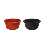 (店+)【蔬菜之家】荷花盆8寸無孔咖啡色.磚紅色 花盆 塑膠花盆 蓮花盆