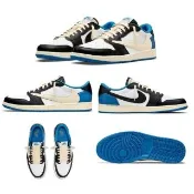 【NIKE 耐吉】Air Jordan 1 OG SP 藤原浩 三方聯名 男鞋 限量 閃電 倒鉤 潮流 穿搭 低筒 DM7866-140