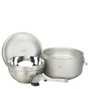 (店+)可雷雕姓名-Lucuku不銹鋼隔熱便當盒14cm+隔熱碗+兒童匙國小餐具三件組 開學