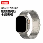 生活軌道 【鈦合金磁吸扣】Apple Watch錶帶 iWatch錶帶 鈦金屬錶帶 磁吸錶帶 鋼鐵俠風格 輕量親膚 適用Ultra/Series 9/8 快拆設計 商務運動皆宜