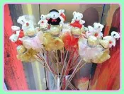 婚禮新郎新娘熊+金莎巧克力+雙層花裙金莎花~結婚禮小物二次進場婚宴囍糖送客禮贈品聖誕節情人節來店禮開幕迎賓禮滿額禮