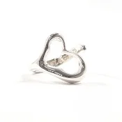 【日本直送 中古美品】11 號 蒂芙尼 TIFFANY&Co. 戒指 Open Heart Elsa Peretti 銀 925 飾品