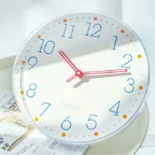 (店+)透明外殼圓形掛鐘 大數字清晰讀時 壁掛鐘 靜音時鐘 無聲機芯掛牆鐘 客廳臥室掛牆鐘 居家牆面時鐘