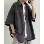 (店+)牛仔外套男女生多口袋機能立領秋裝防潑水工裝休閒防風外套夾克男裝